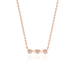 Rose Gold Necklace with hexagons and V shapes, and Diamonds, Small